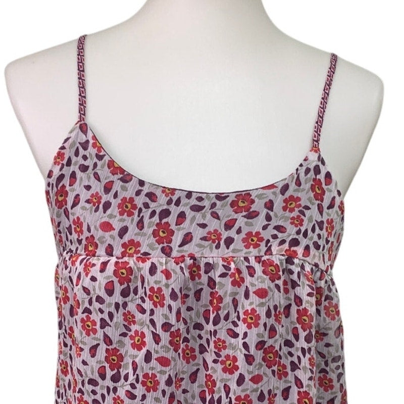 Faded Glory Womens Medium 100% Polyester Floral Spaghetti Strap Tank Top