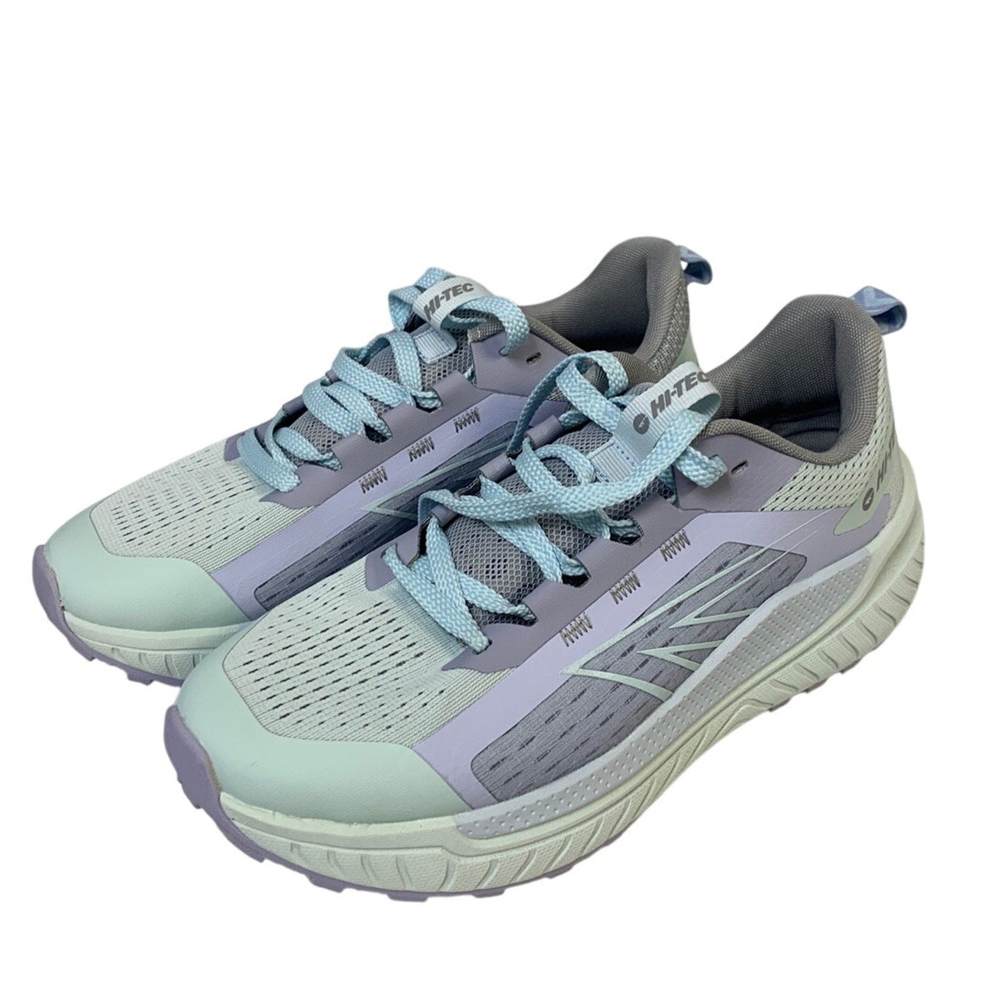 New In Box Hi-Tec Women Size 6 Purple Gray Mesh Lace Up Cushion Athletic Shoes