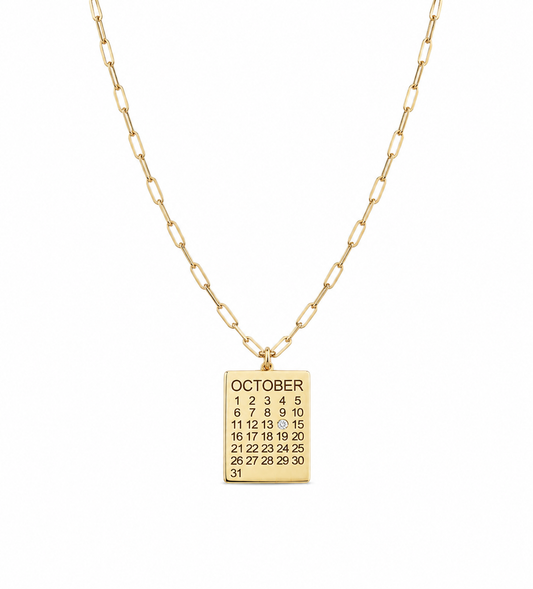 Calendar Paperclip Chain Necklace