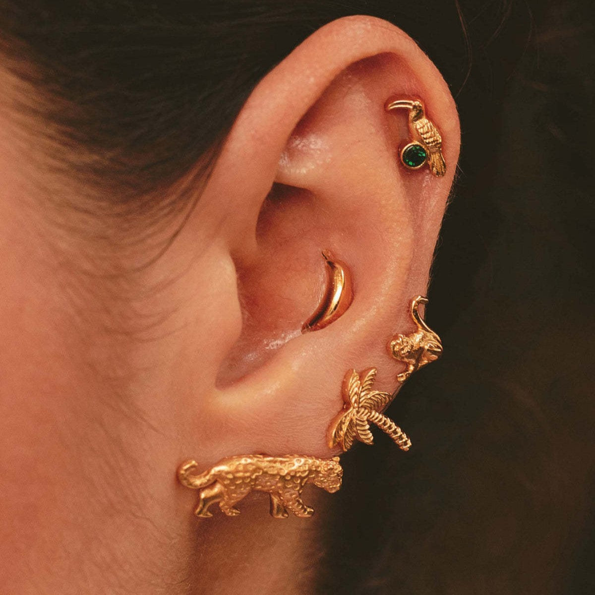 Fashionable And Cute Stainless Steel 18K Gold-plated Earrings