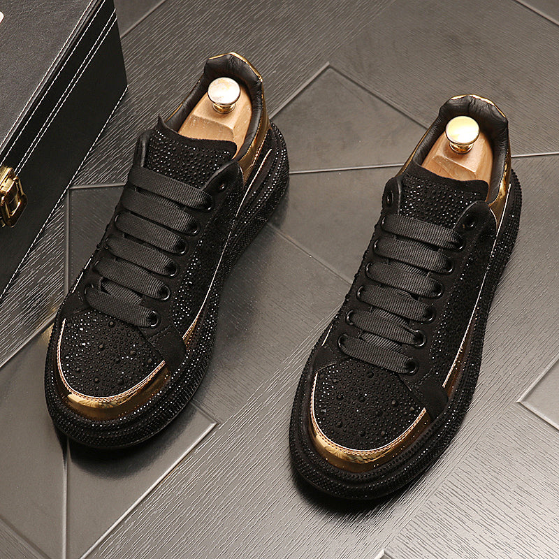 Muffin And Rhinestone Fashion Personality Shoes Male