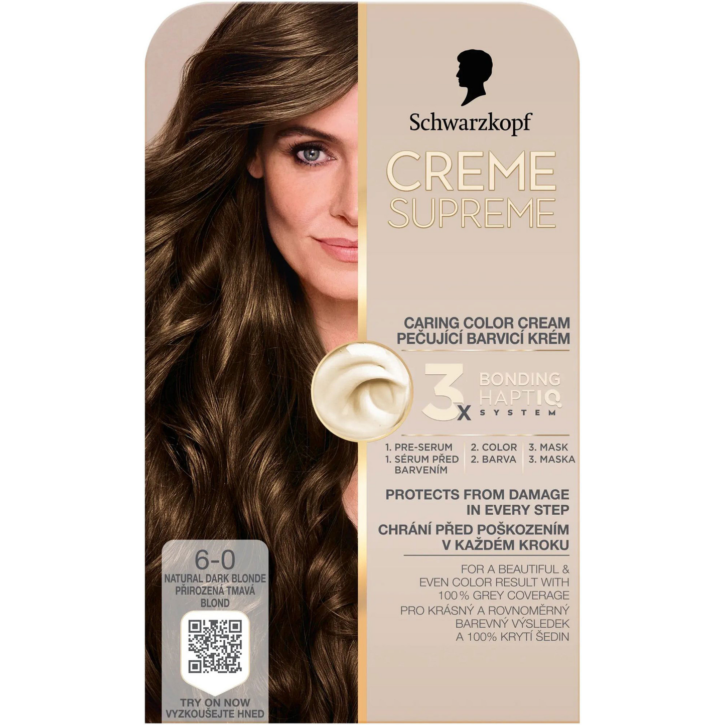 SCHWARZKOPF Creme Supreme 6-0 Természetes sötétszőke 60 ml (685962)-0