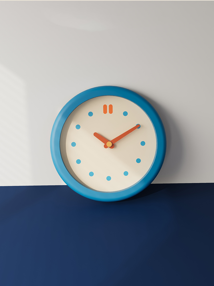 Vintage Round Blue Clock-1
