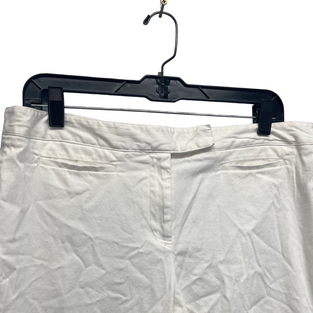 Simply Vera Time & Tru Womens Large Cropped White Cotton Blend Capri Pants