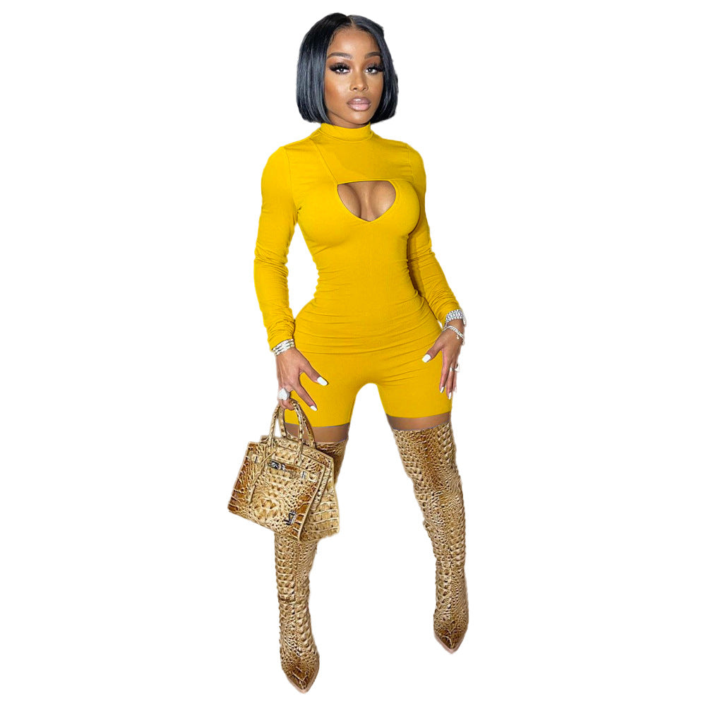 "The Jade" Casual Solid Color Short Bodysuit