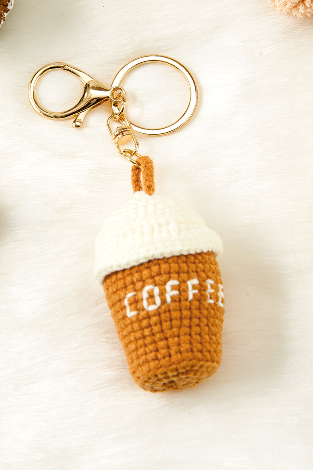 Lily Crochet Coffee Pendent Keychain-2