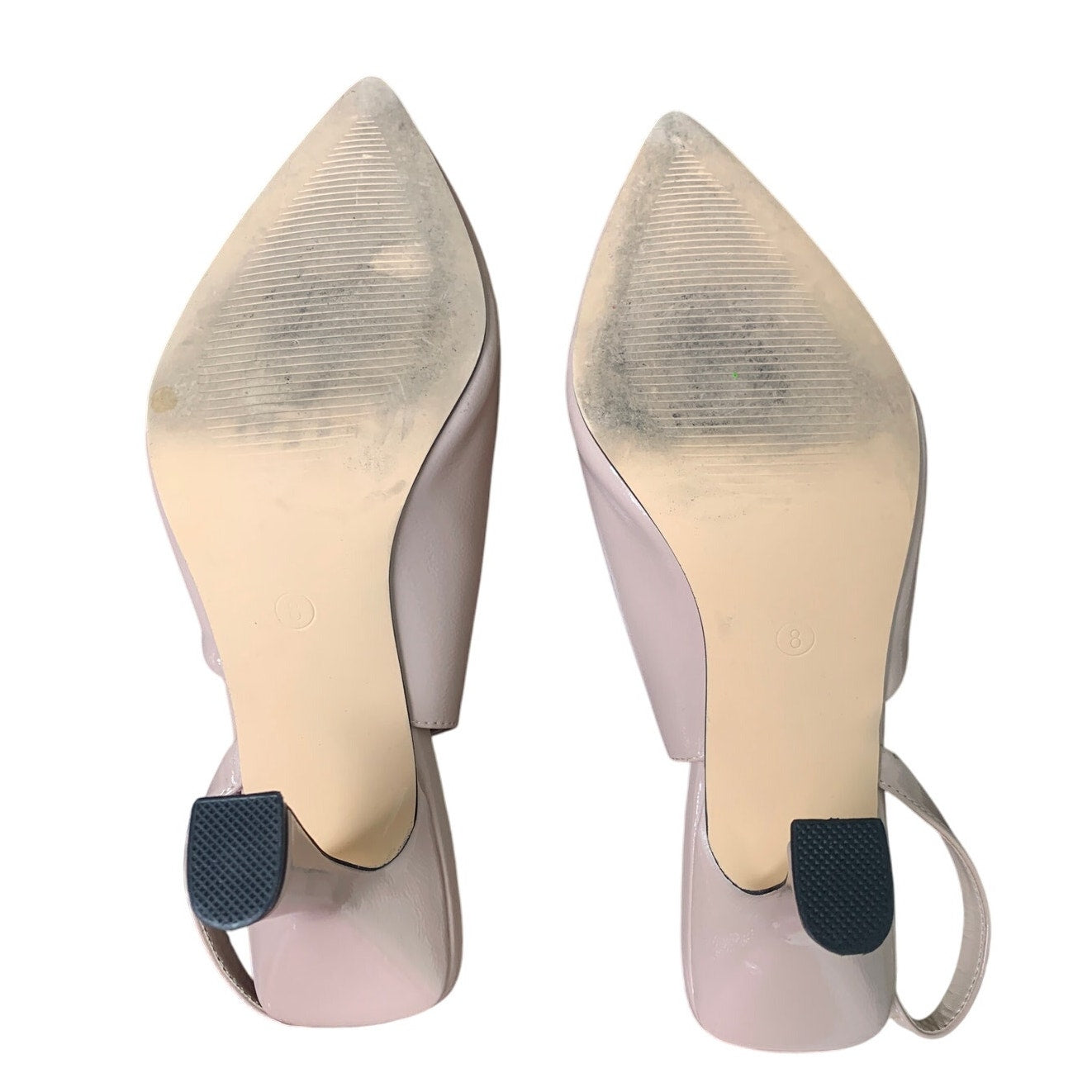 Coutgo Womens Size 8 Tan 3.5" Stiletto Heel Slingback Closed Pointed Toe Shoes