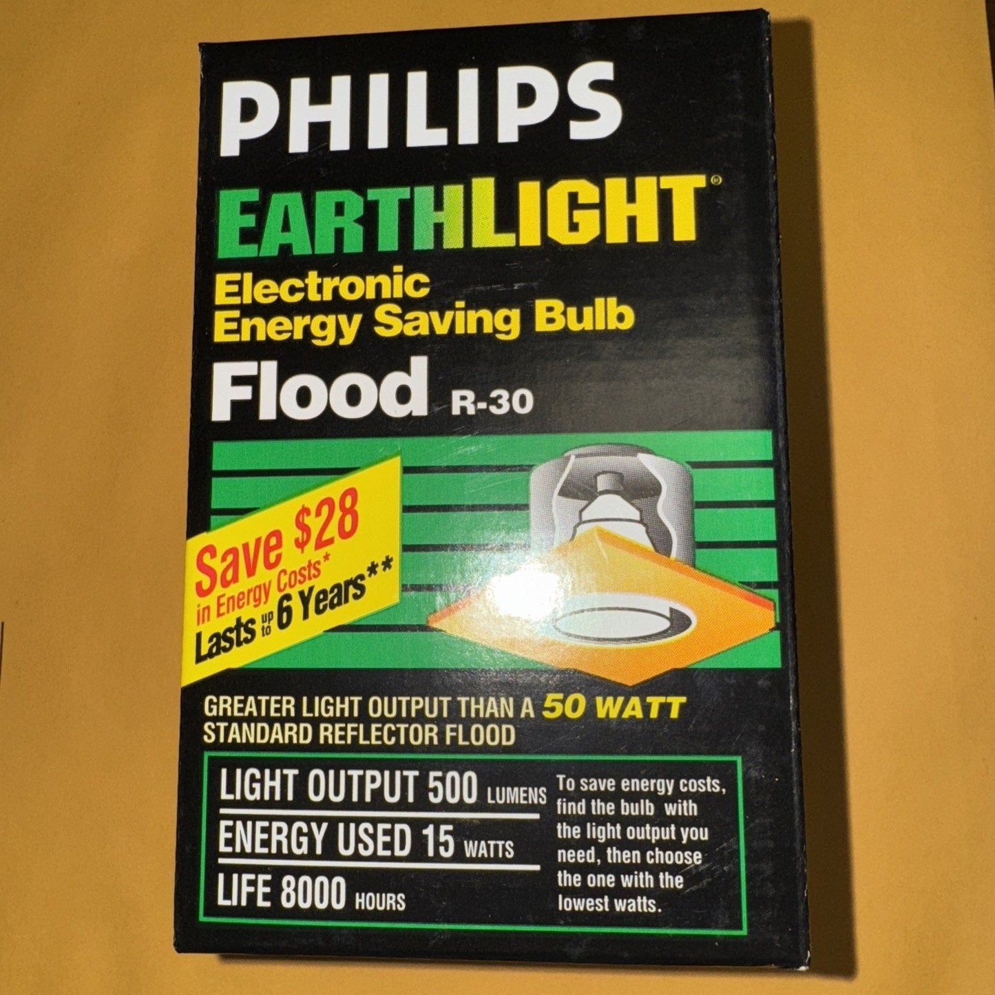 PHILIPS EARTH LIGHT 15WATT R30 FLOOD ENERGY SAVING LIGHT BULBS
