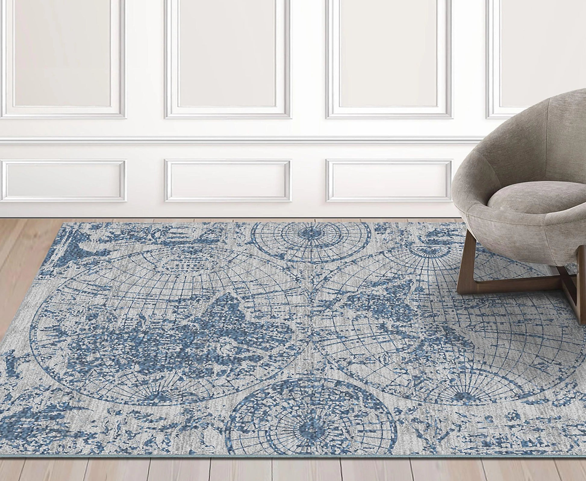 Multi Size Multi Color Machine Made Polypropylene Map Design Oriental Area Rug-7