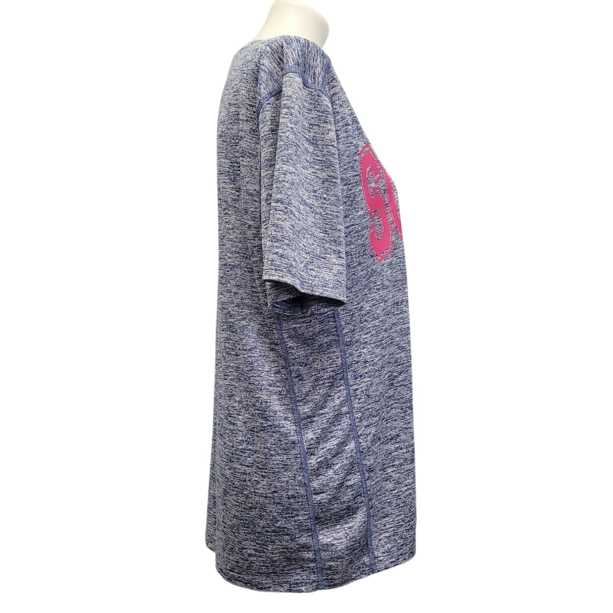 Hand Printed Upcycled Womens Large Summer Vibes Athletic Short Sleeve Tee Shirt