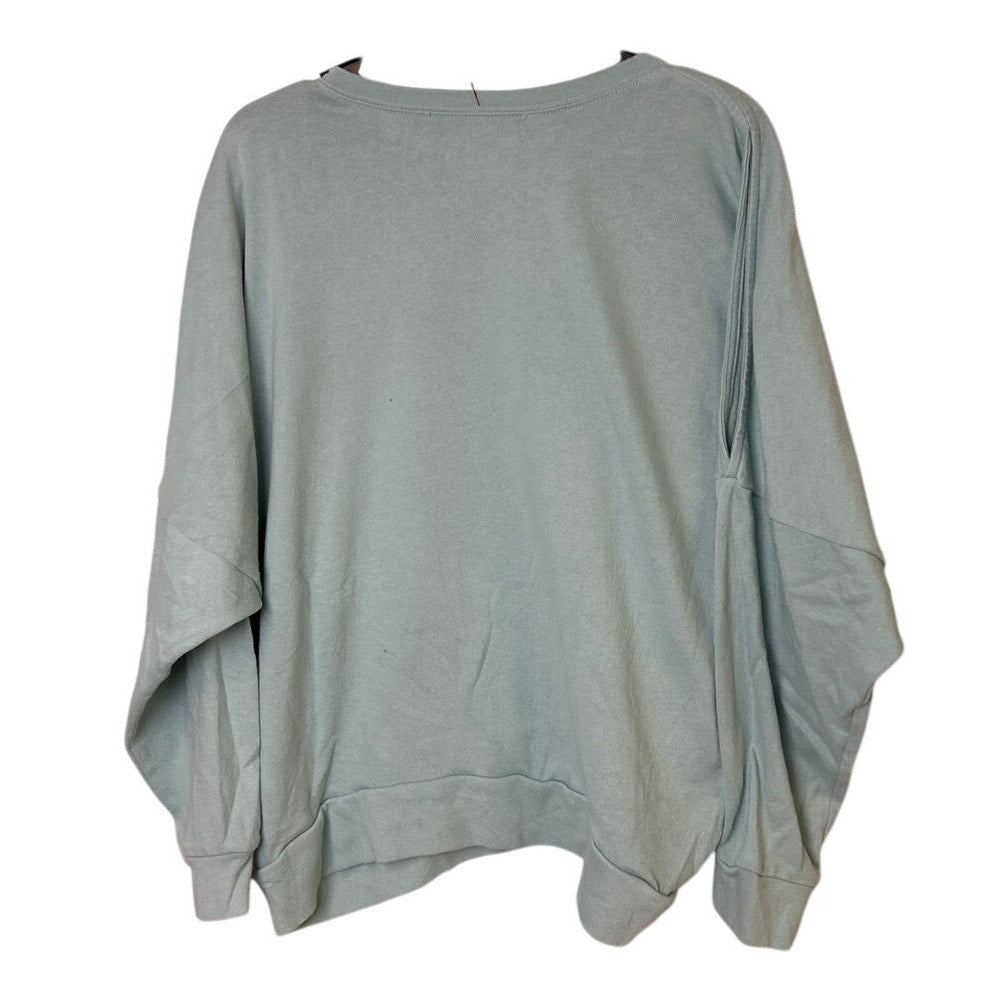 Upcycled Hand Printed Womens Large Auntie Long Sleeve Crew Neck Sweatshirt