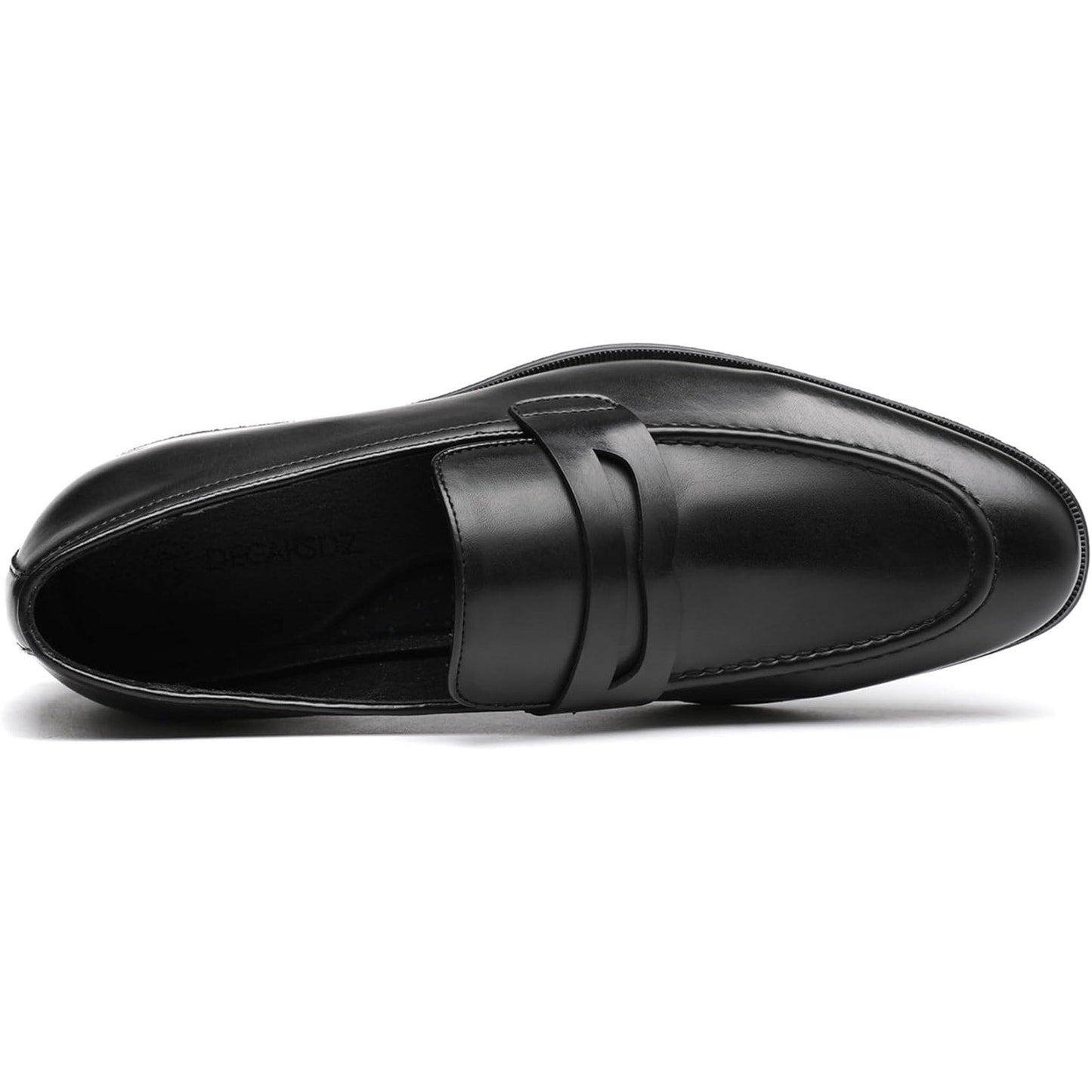 Decardz Mens Size 9.5 Black Faux Leather Slide On Dress Penny Loafer Shoes