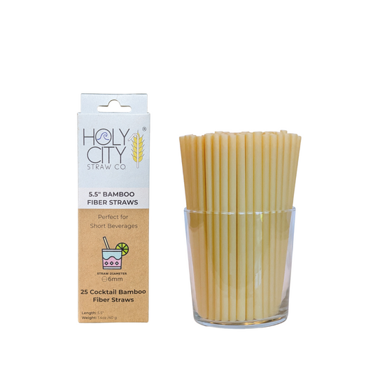 5.5" Bamboo Fiber Straws | 6mm | 25ct.-0