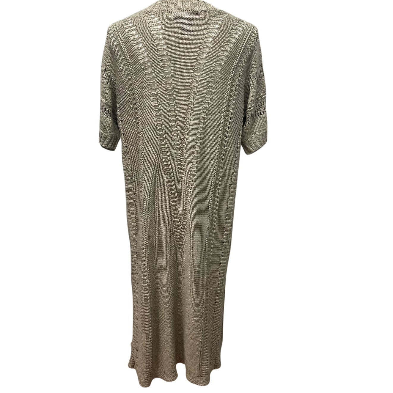 Venue Womens Medium Acrylic Short Sleeve Long Open Loose Knit Cardigan Sweater