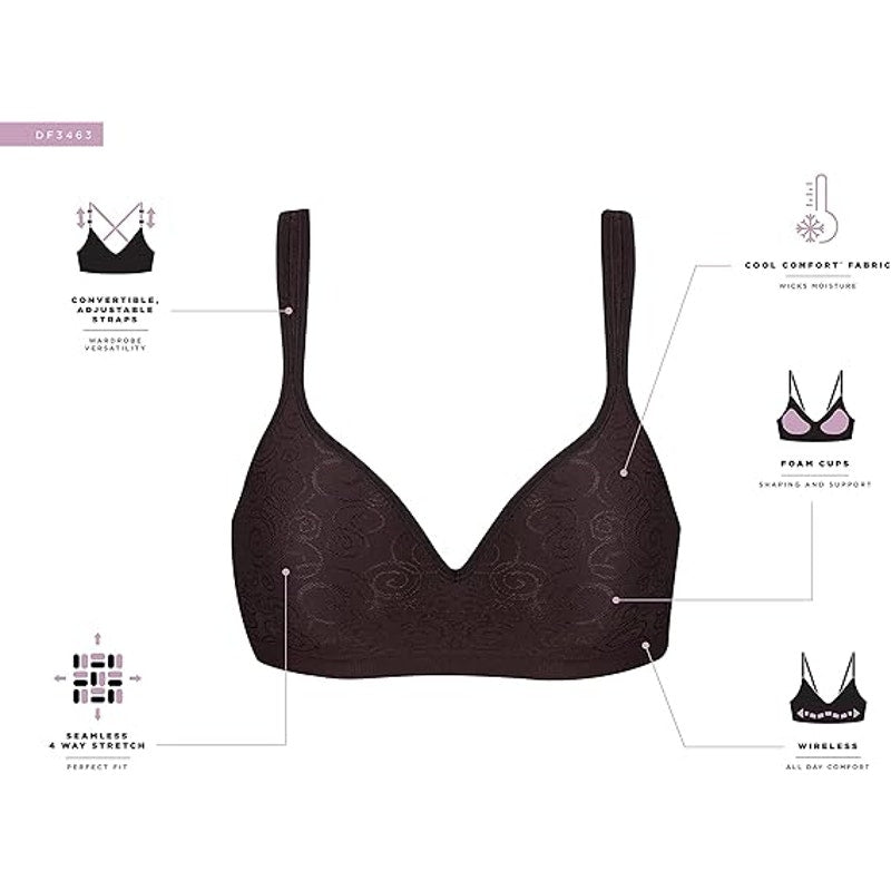 New Bali Womens 34B White Wireless Comfort Revolution Full-Coverage Wirefree Bra