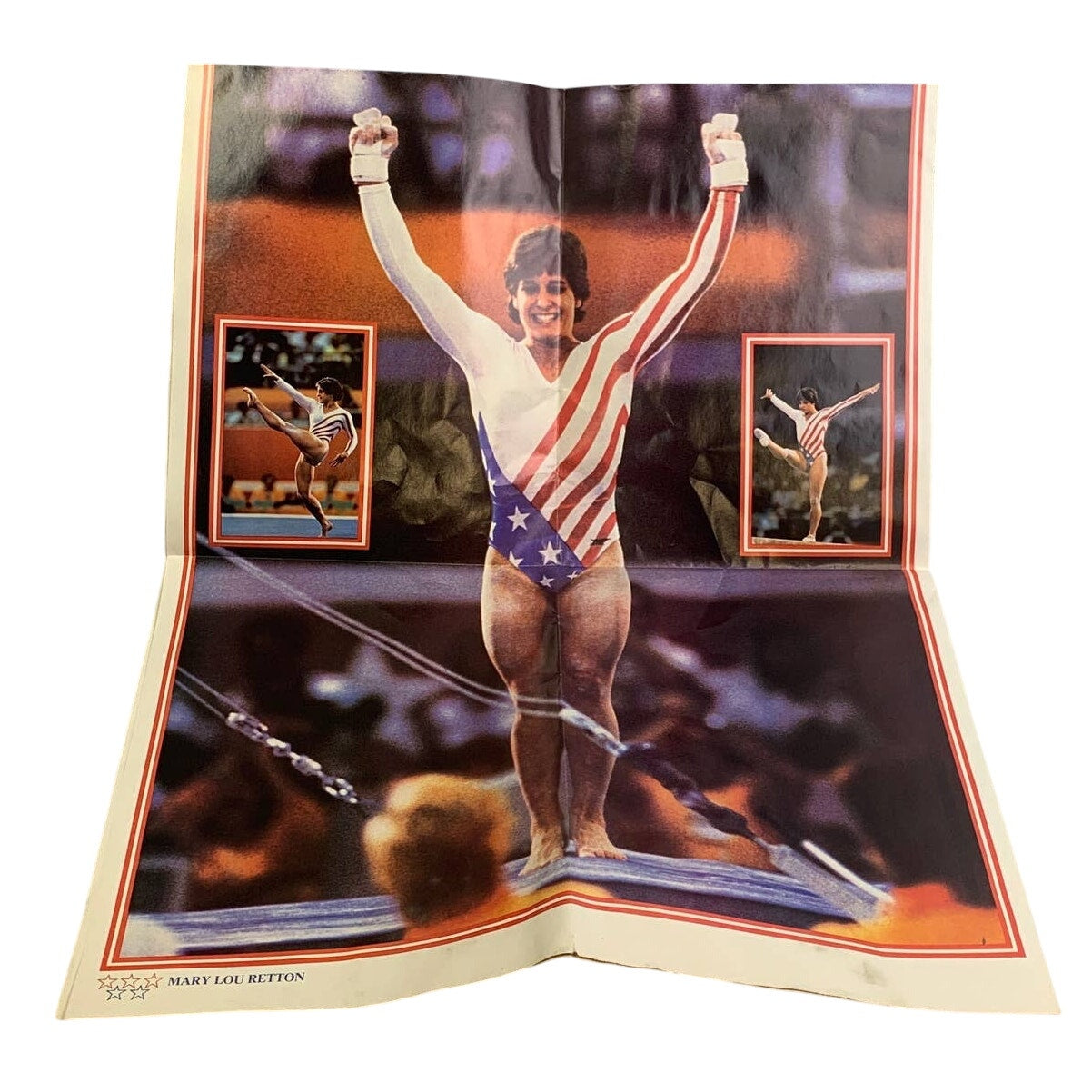 Vintage 1984 Olympic Women's Gymnastics Mary Lou Retton Souvenir Program Poster