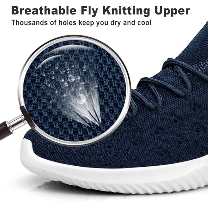 Feethit Mens Size 8 Navy Blue Mesh Lace Up or Slip On Lightweight Sneaker Shoes