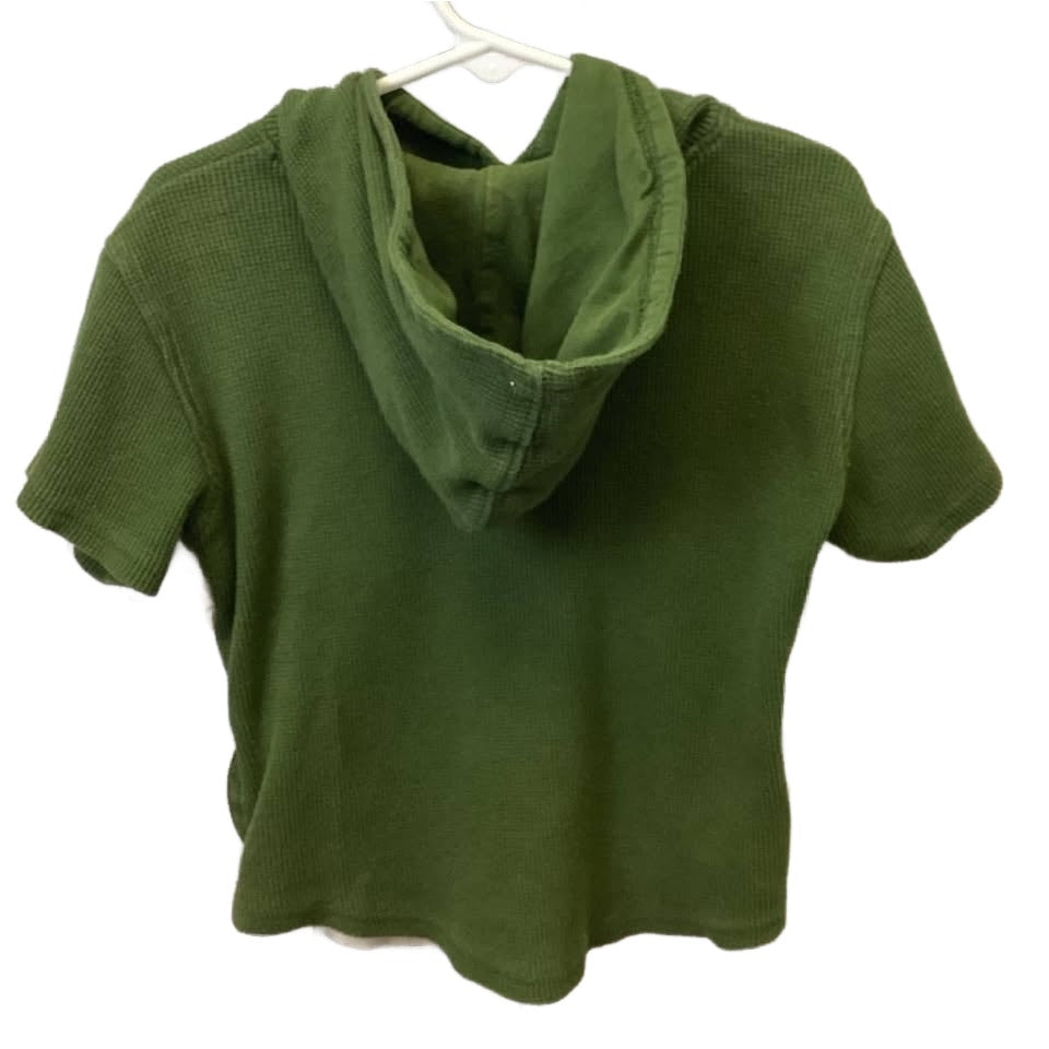 Akademiks Boys Small Hooded 100% Cotton Short Sleeve Army Green Camo Shirt