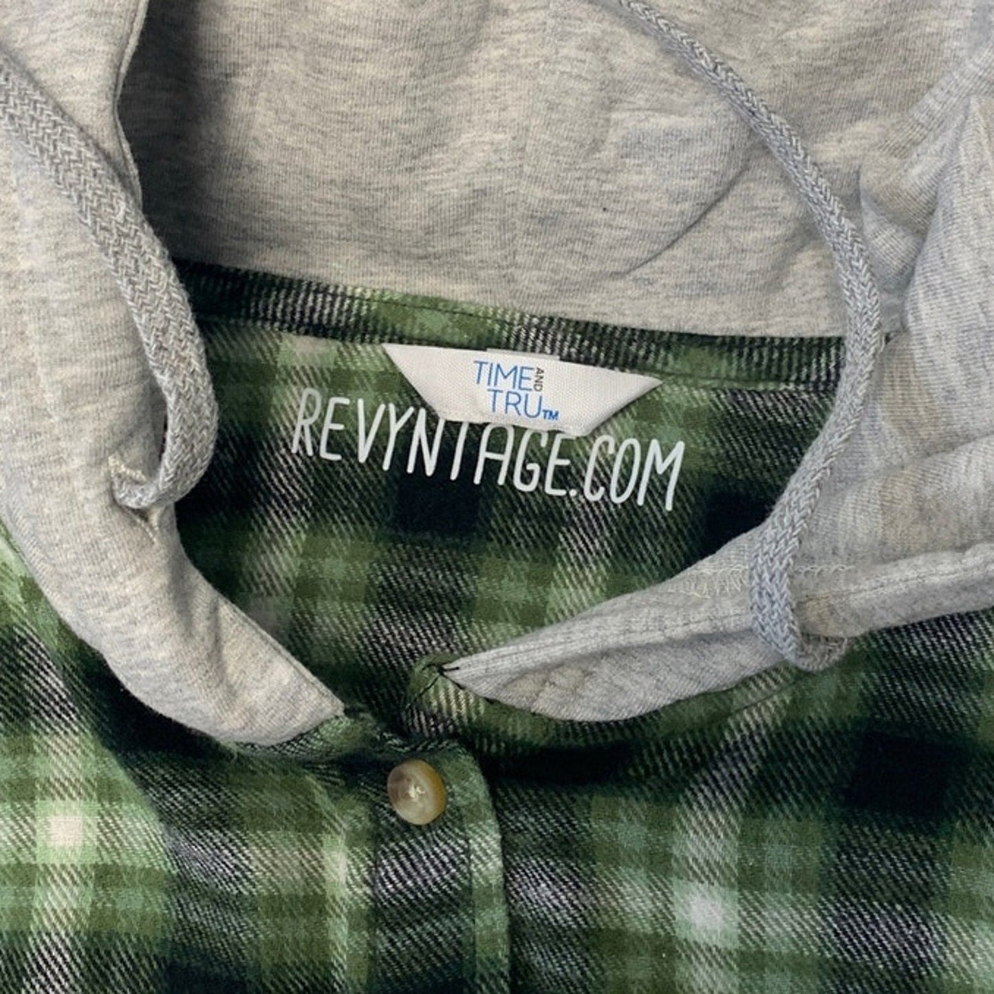 New Hand Printed Women Large Red Cardinal Bird Plaid Flannel Long Sleeve Hoodie