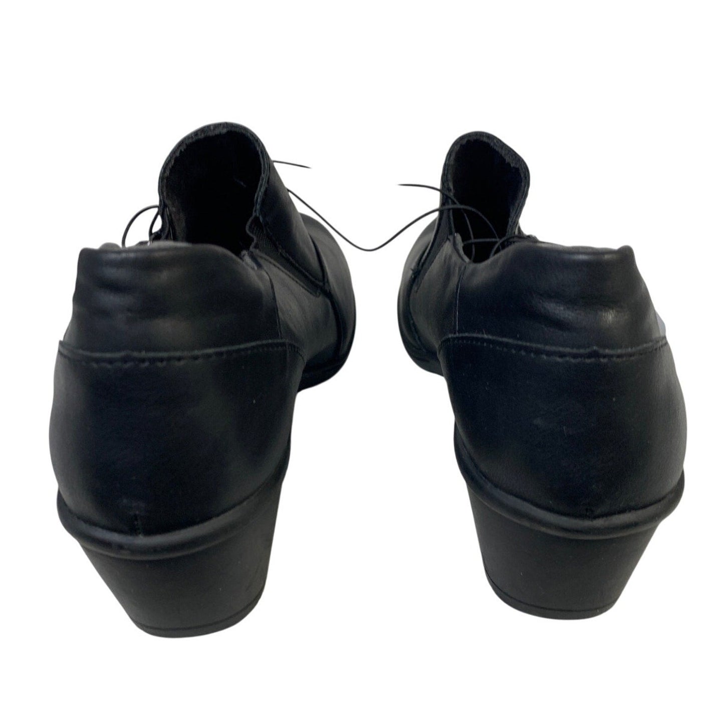 JBU Women Size 8 Black Faux Leather Kyley Hook Loop Adjustable Comfort Shoes