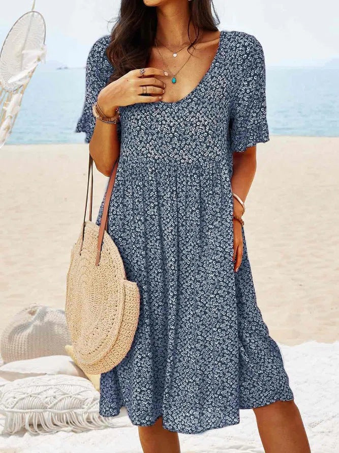 V-neck Plus Size Loose Women's Dress