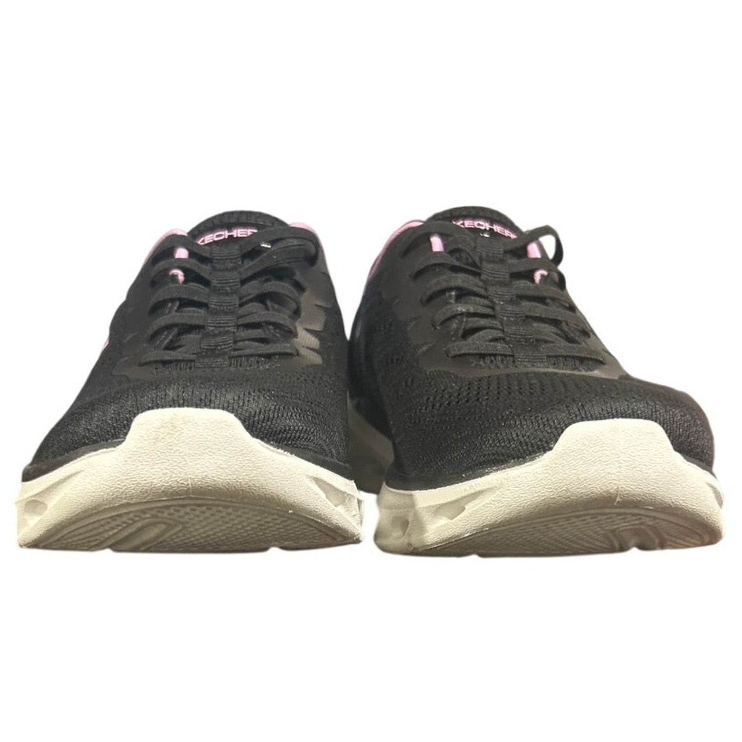 New In Box Skechers Womens Size 7 Black Pink Mesh Hands Free Swift Fit Shoes