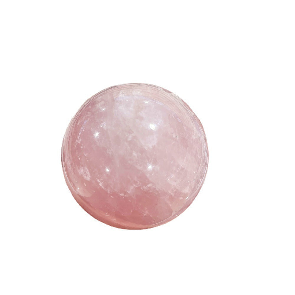 Natural Rose Quartz Crystal Ball Ornament Crystal Promotes Self-Love And Romance