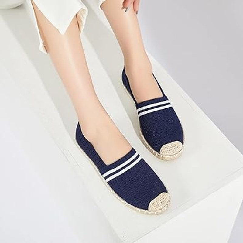 Babudog Womens Size 10.5 Navy Blue Espadrille SlideOn Breathable Mesh Flat Shoes