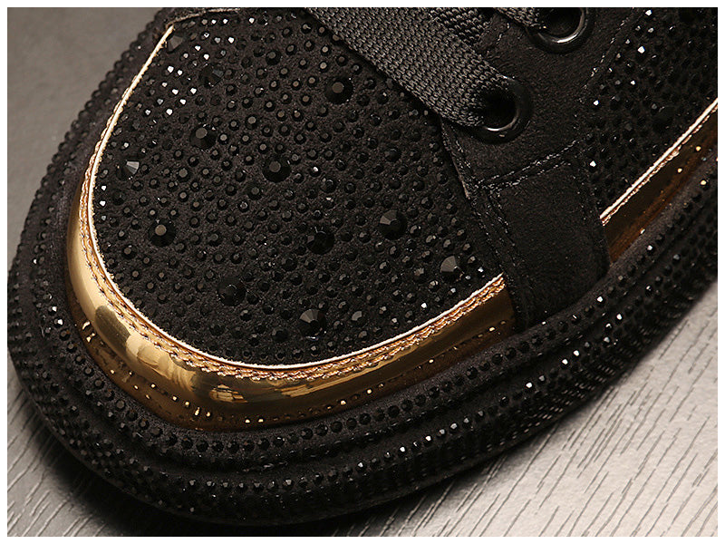 Muffin And Rhinestone Fashion Personality Shoes Male