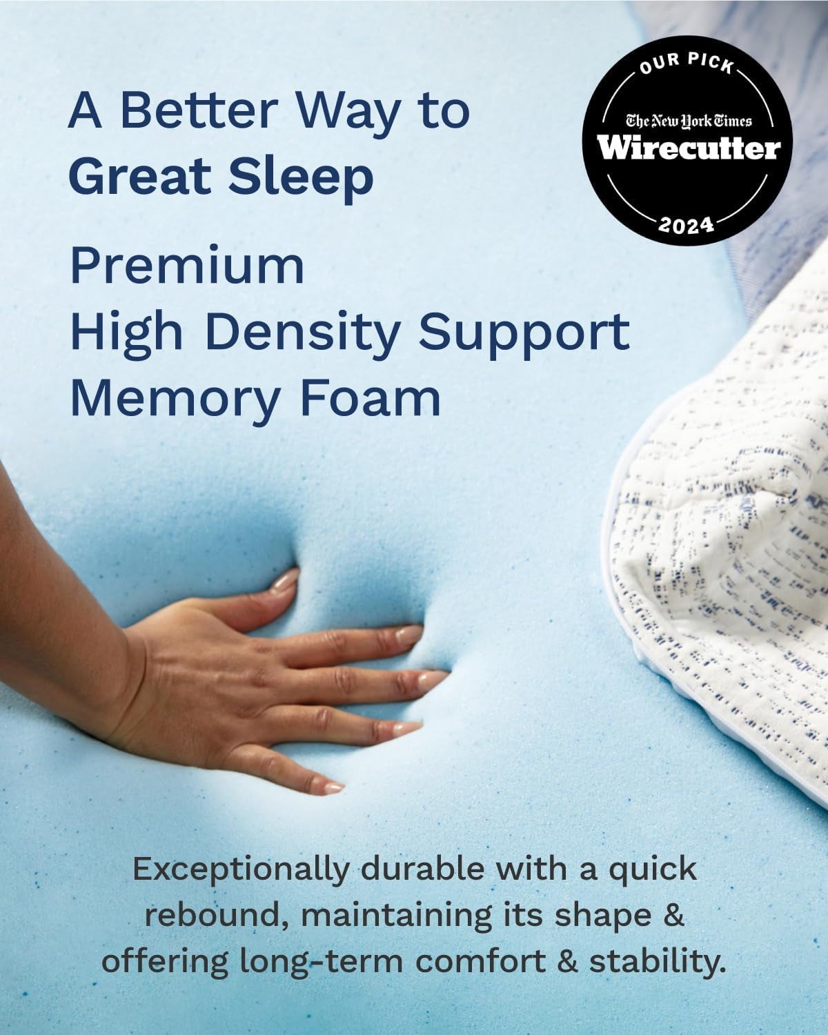 3 Inch Memory Foam Mattress Topper for Queen Sleep-1