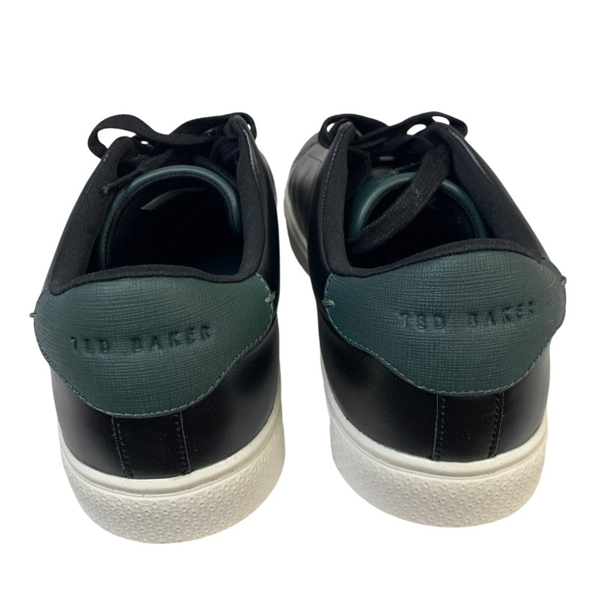 Ted Baker Mens Size 11 Black Leather Sneakers Lace Up Low Top Round Toe Shoes
