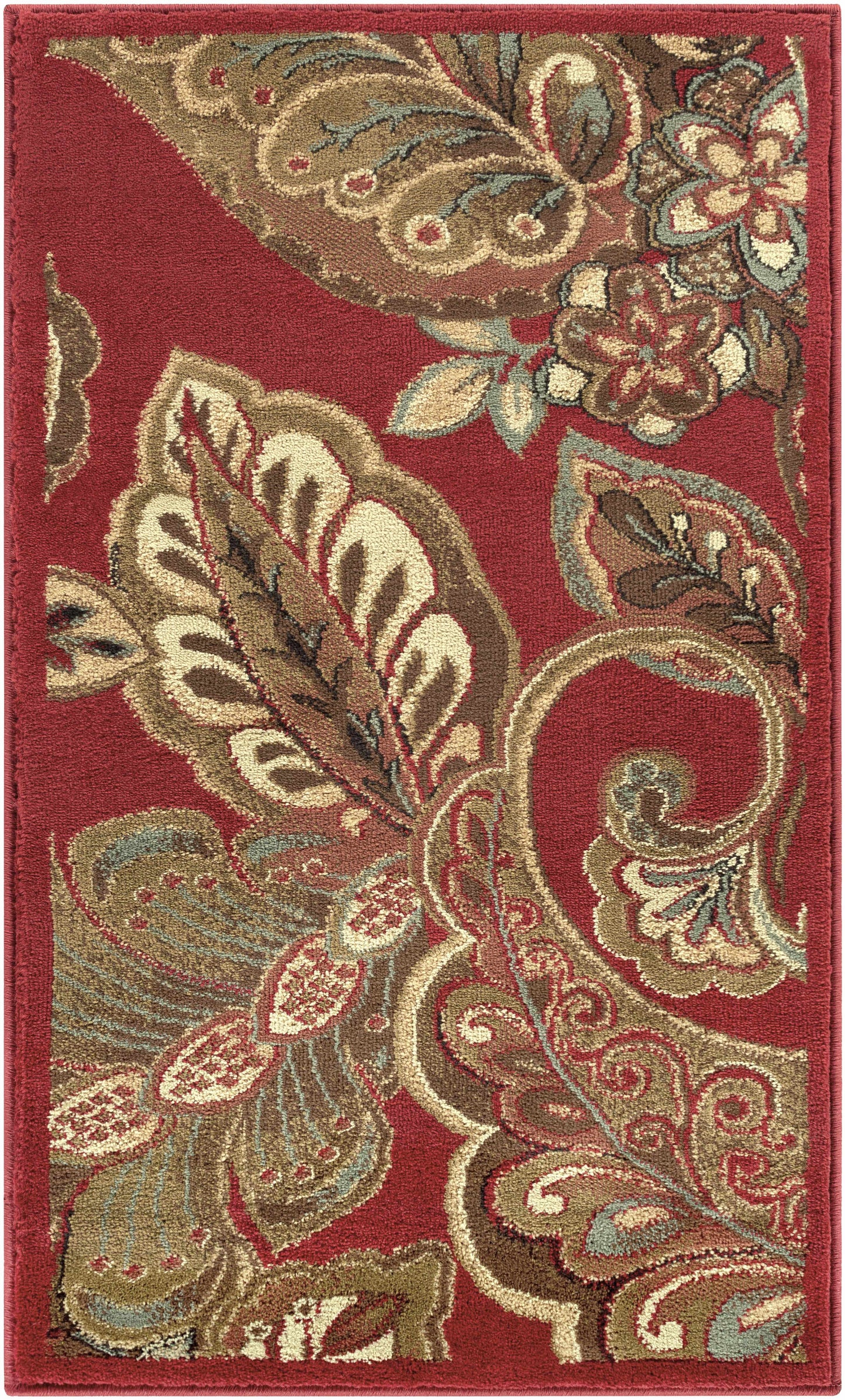 Beedeville Red Floral Rug-5