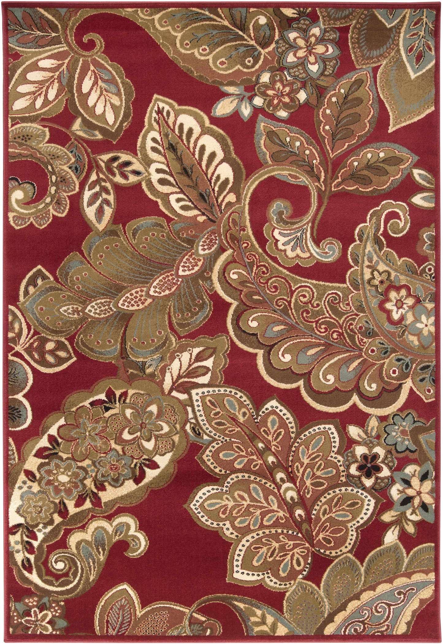 Beedeville Red Floral Rug-6