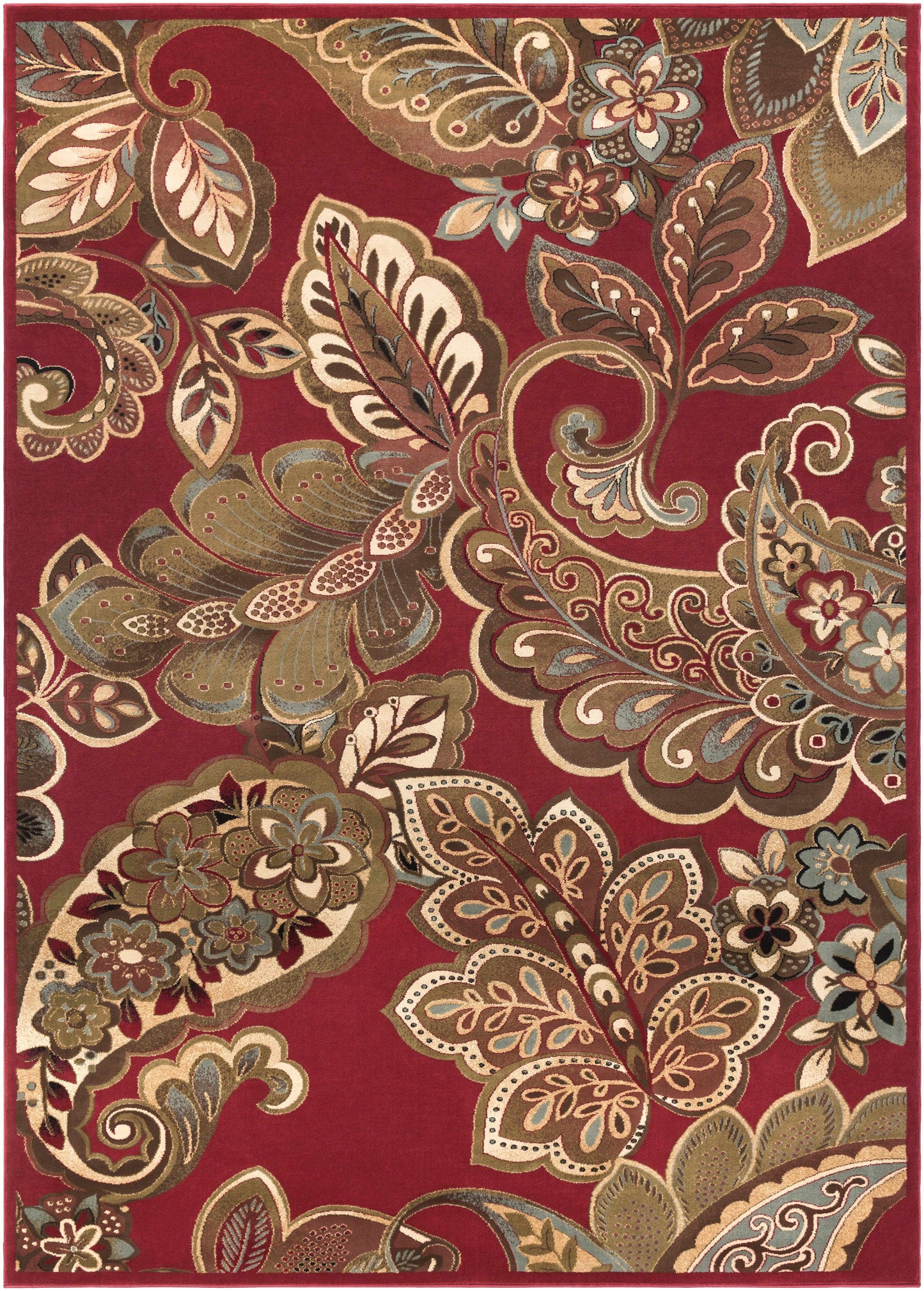 Beedeville Red Floral Rug-0