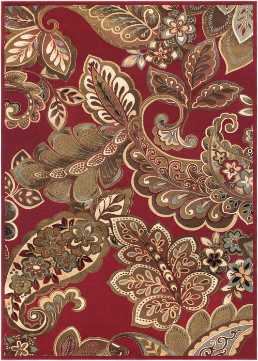 Beedeville Red Floral Rug-0