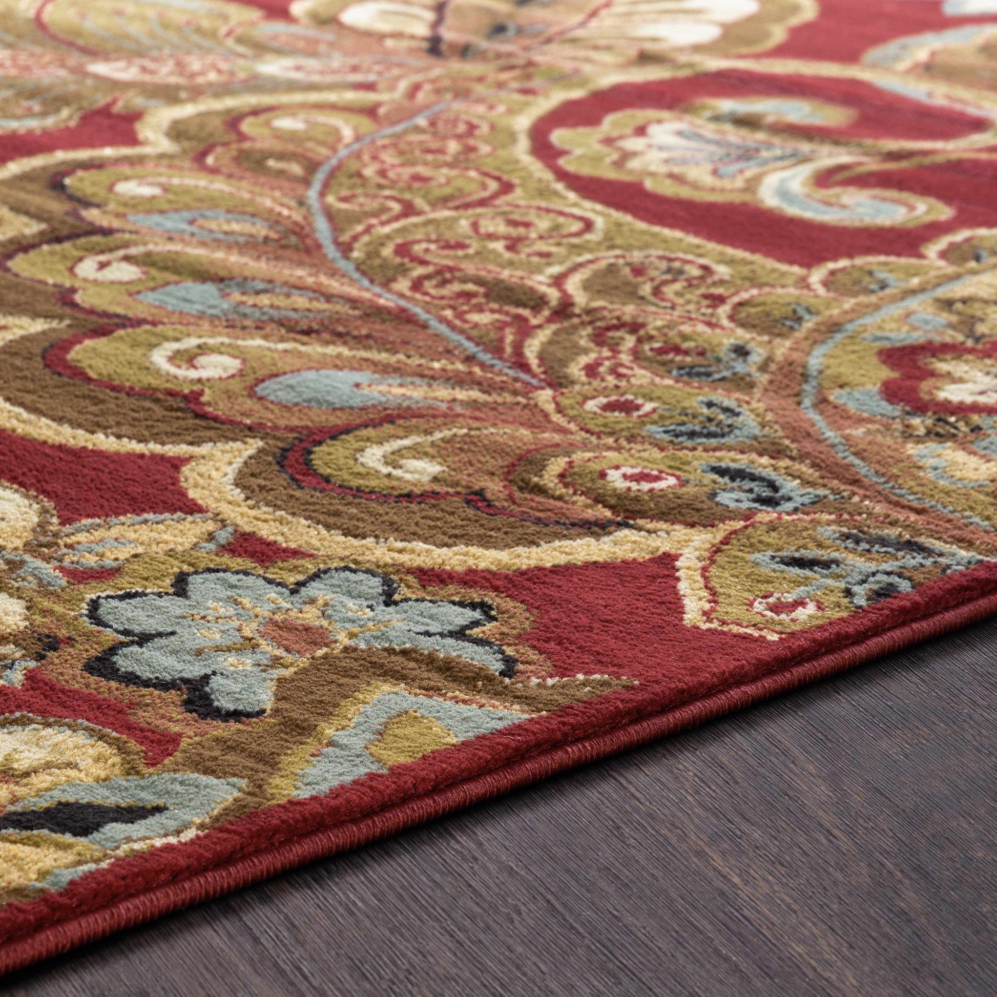 Beedeville Red Floral Rug-2