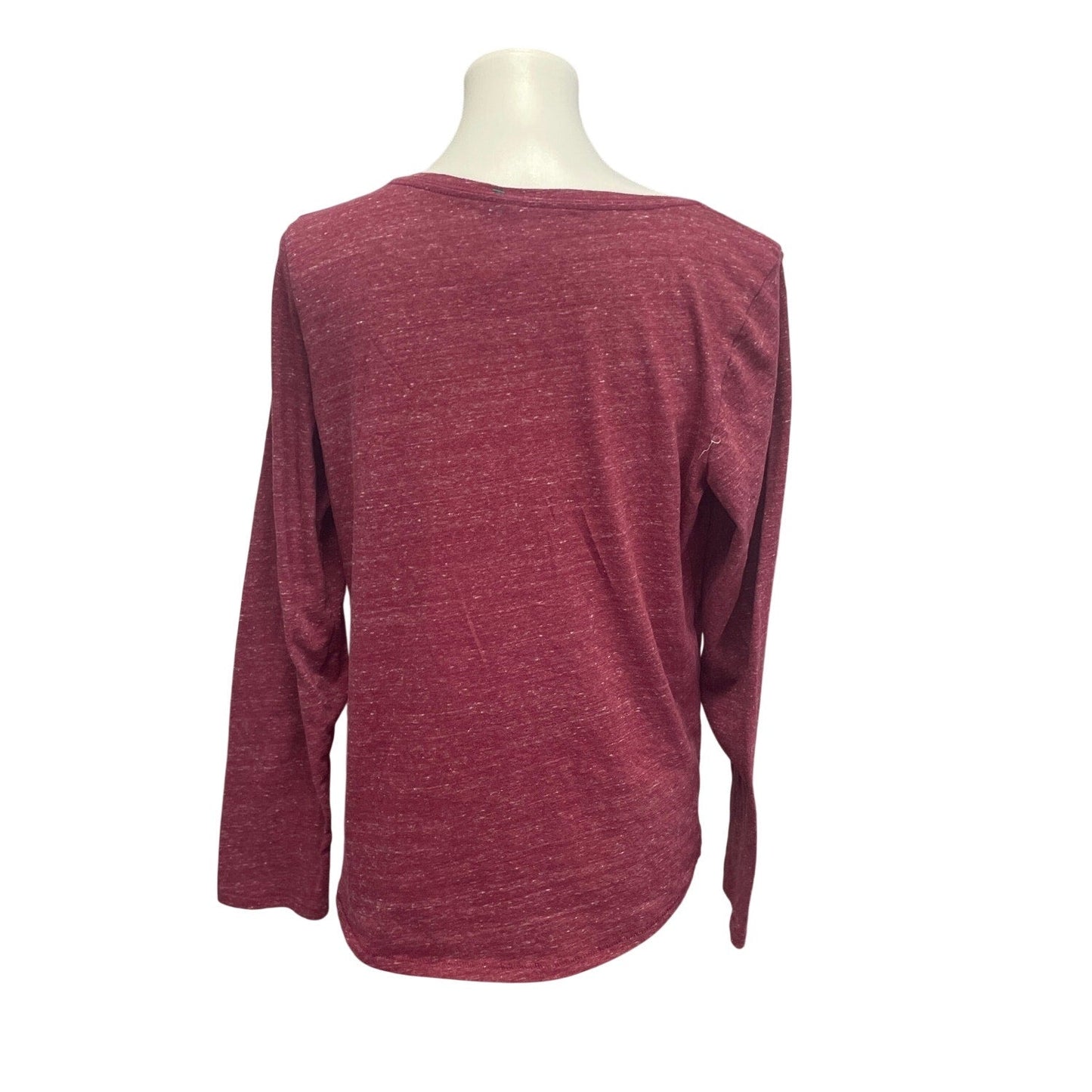 Hand Printed Upcycled Large Vintage Botanical Flower Long Sleeve Tee Shirt