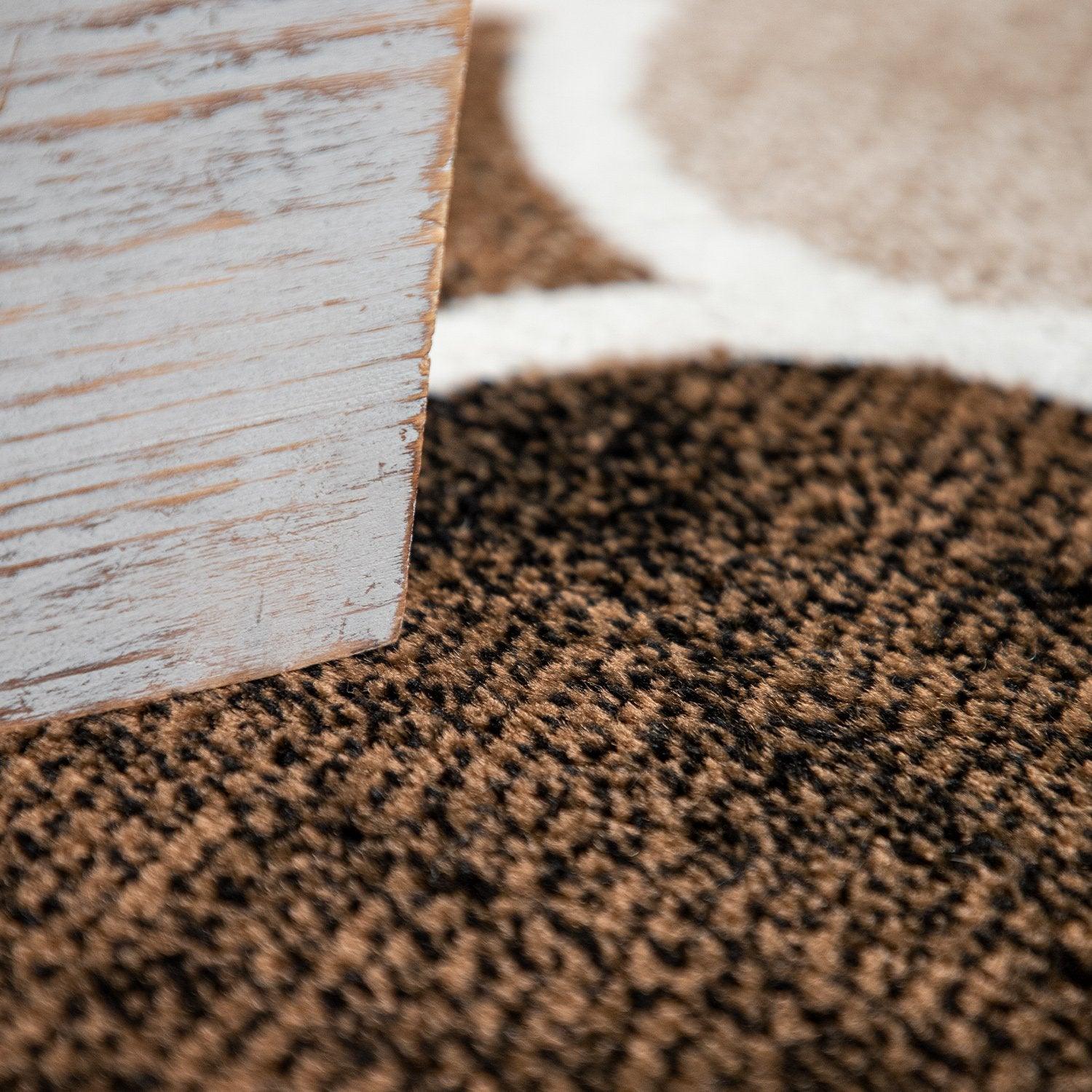 Beige Brown Area Rug for Living Room Moroccan Pattern-2