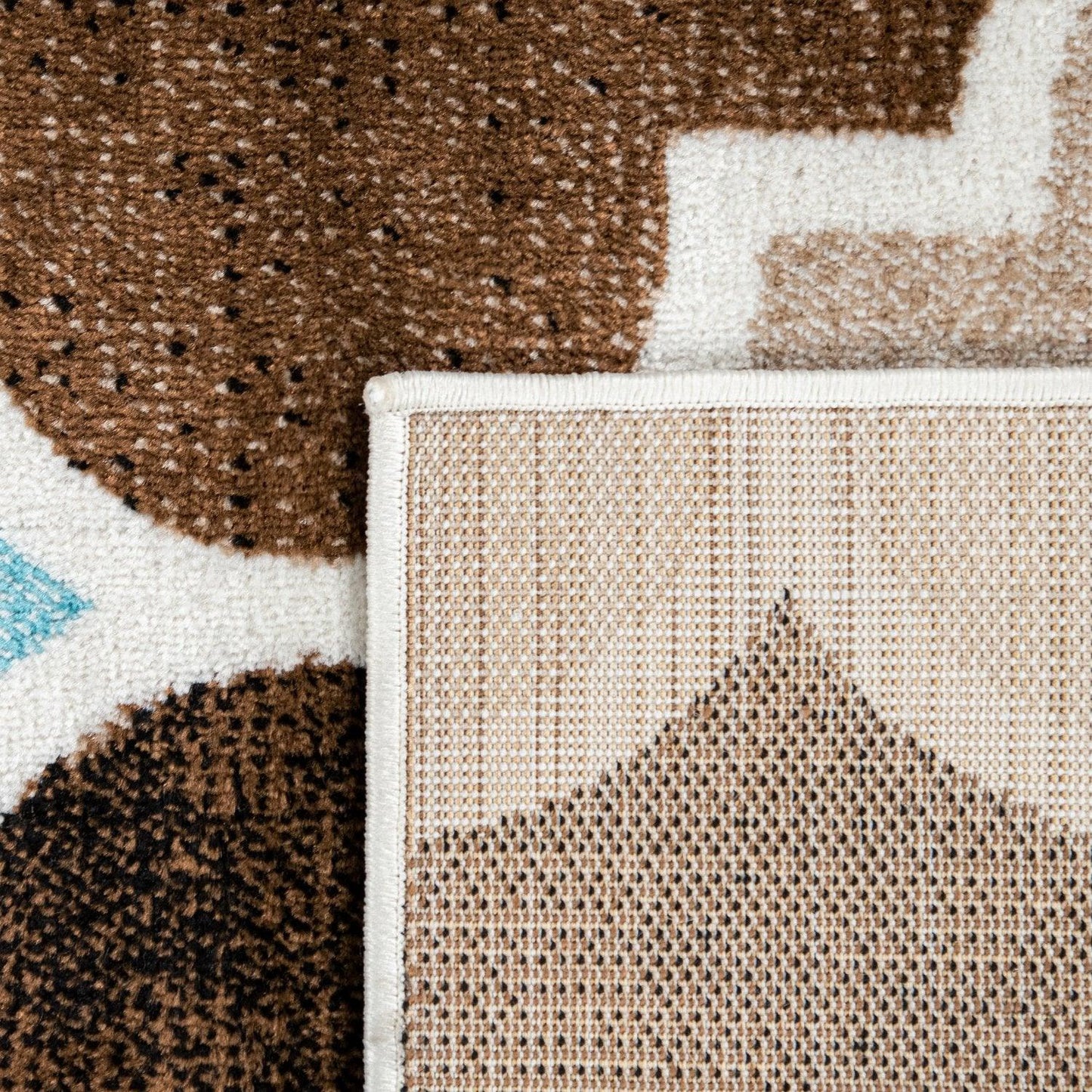 Beige Brown Area Rug for Living Room Moroccan Pattern-3