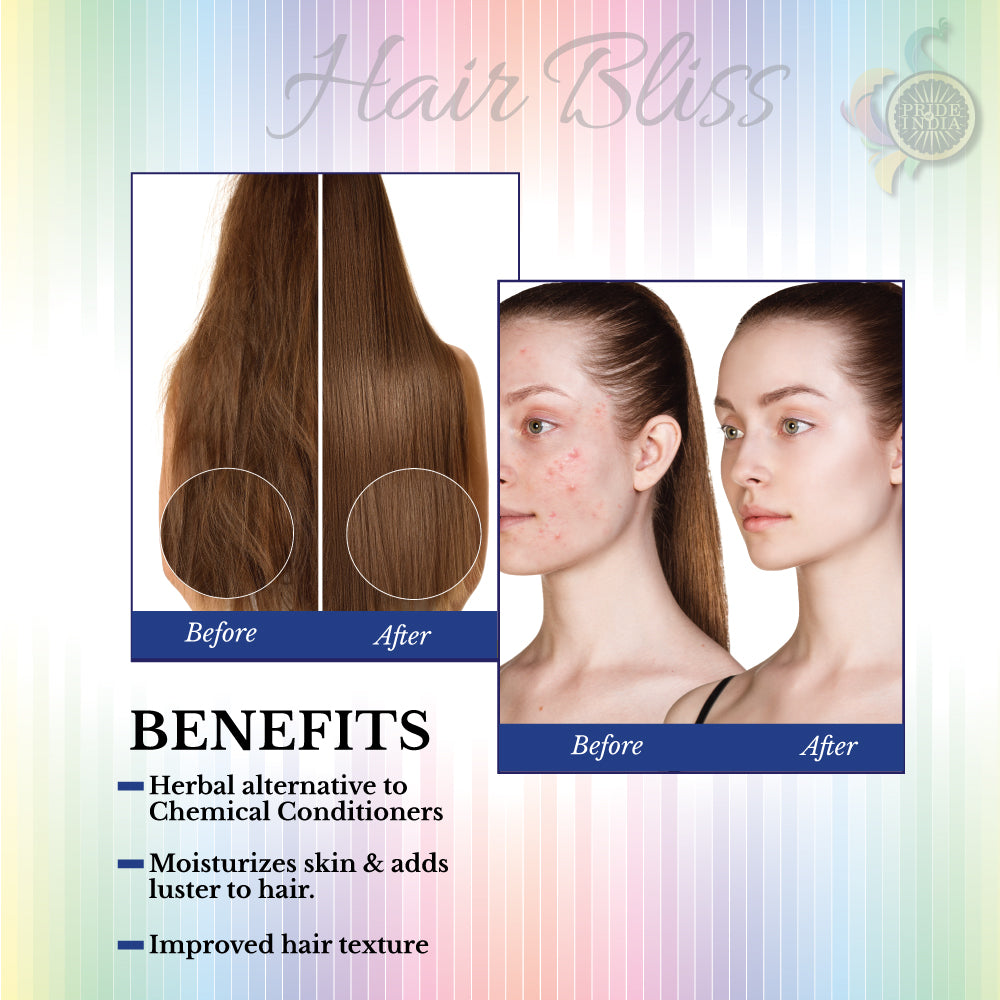 Hair Bliss- Natural Amla Gooseberry Herbal Hair & Skin Conditioning Powder- 12 Individual Sachets (10 gm each)- Reusable Brush & Tray Included-1