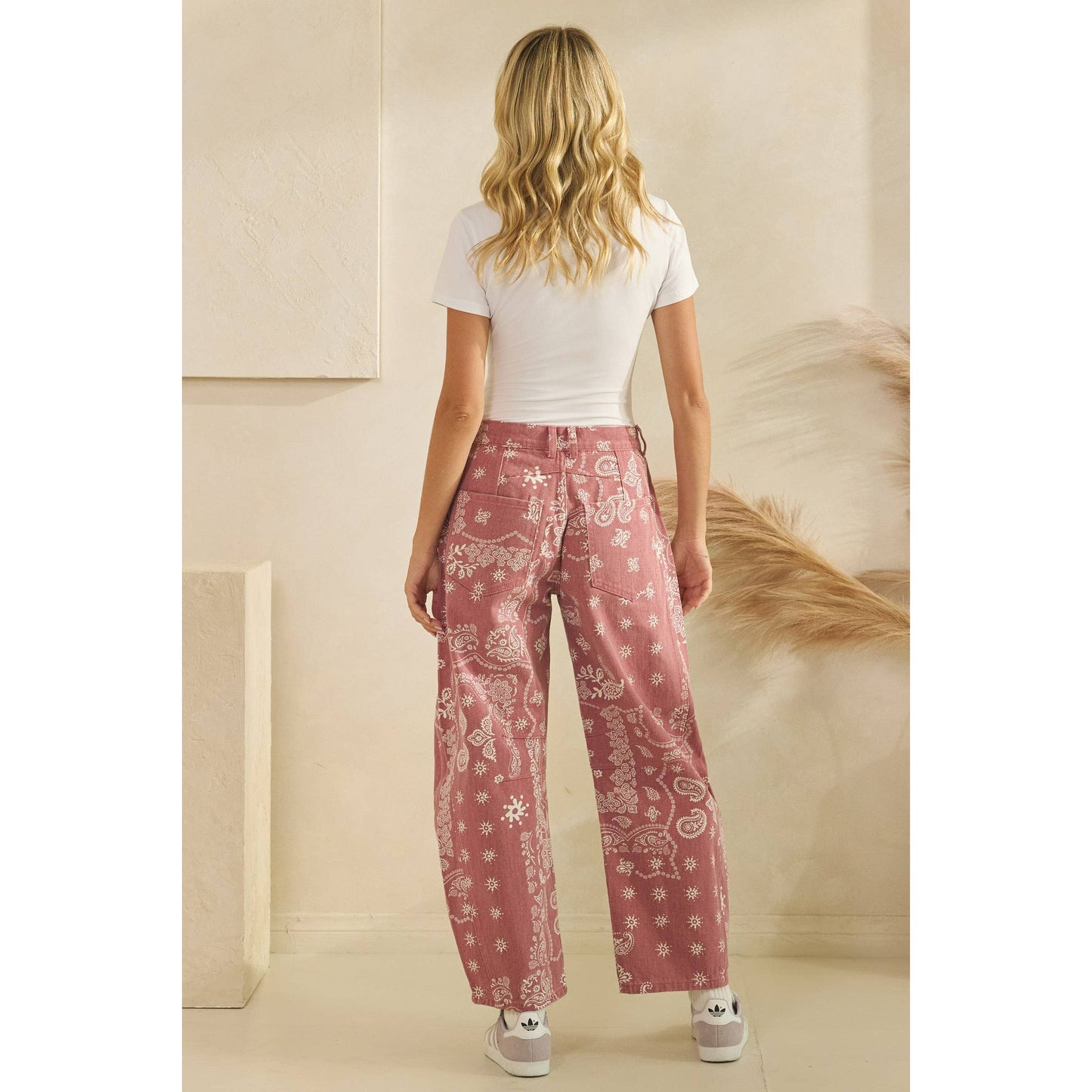 Vintage Pink Paisley Denim