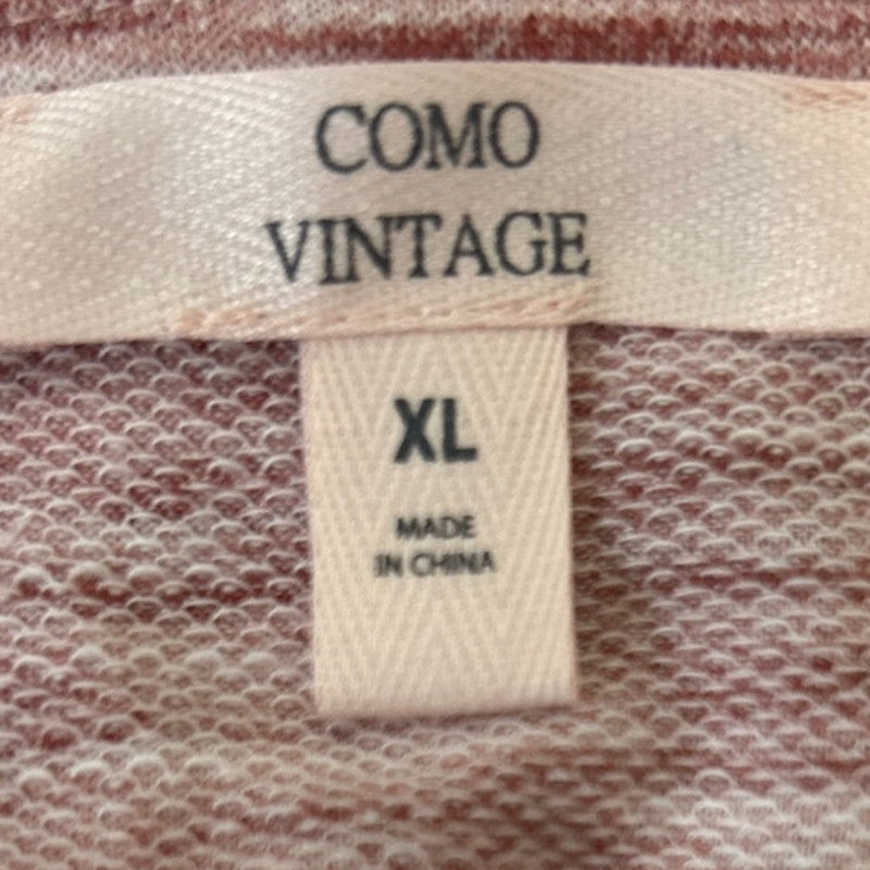 Como Vintage Womens XL Short Sleeve VNeck Front Tie PolyBlend Blouse