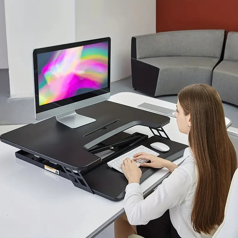Foldable Standing Automatic Lifting Computer Table Desk-2