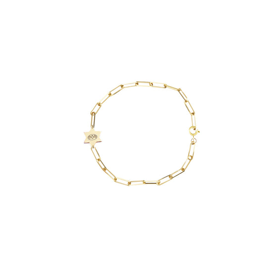 You are in Our Hearts Magen David Paperclip Bracelet