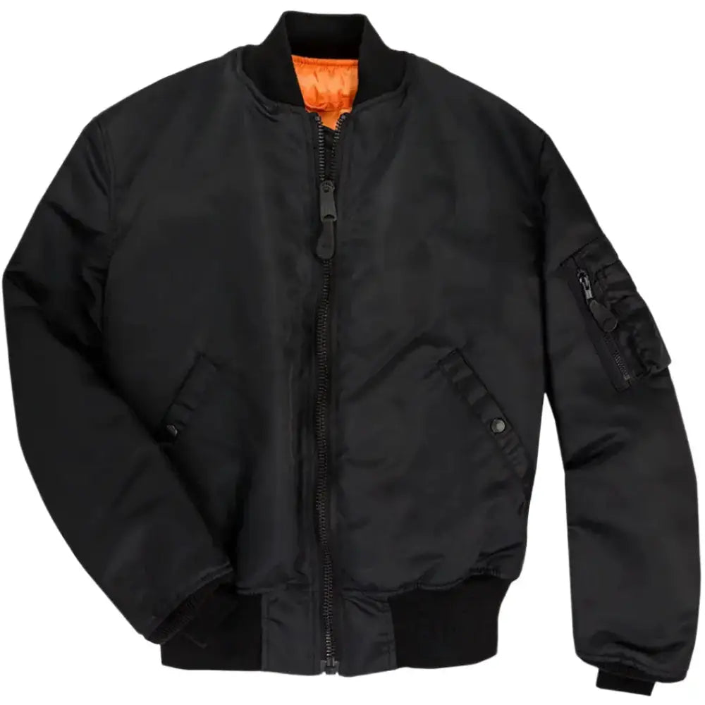 Men's Black Authentic MA-1 Bomber Jacket – Classic Military Style-0