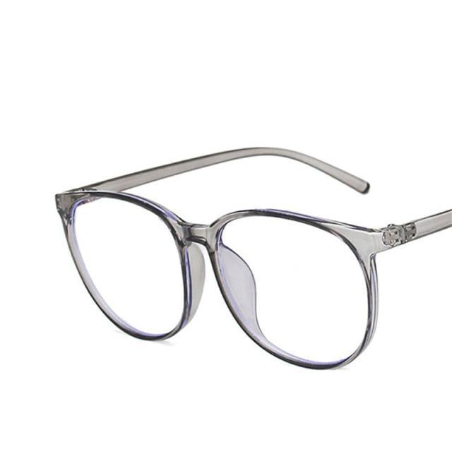 Black Fashion Anti Blue Light Transparent Computer Glasses Lightweight Frames  For Women Men Round Eyewear Round Women Optical Eyewear Frames Vintage Cat Eye