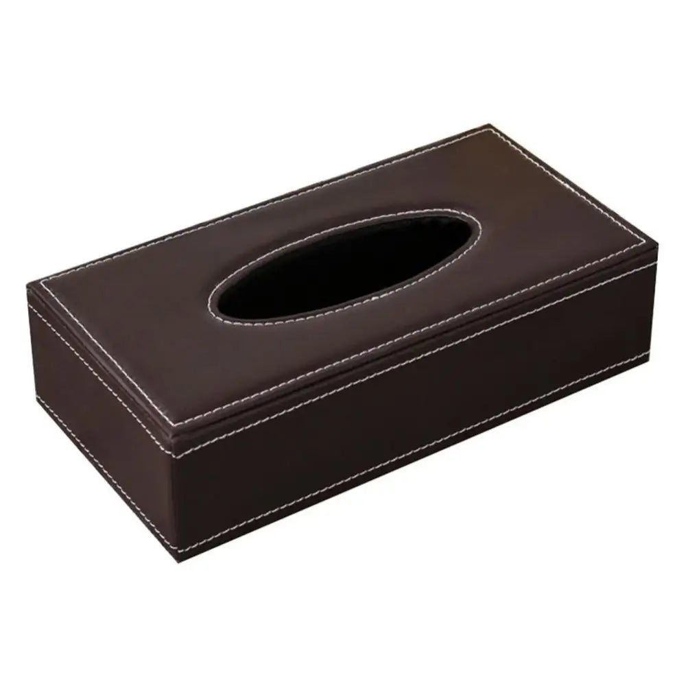 Black Faux Leather Car Tissue Box Cover