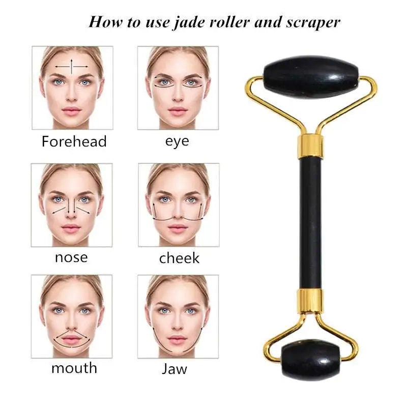 Black Obsidian Beauty Face Care Massage Jade Roller