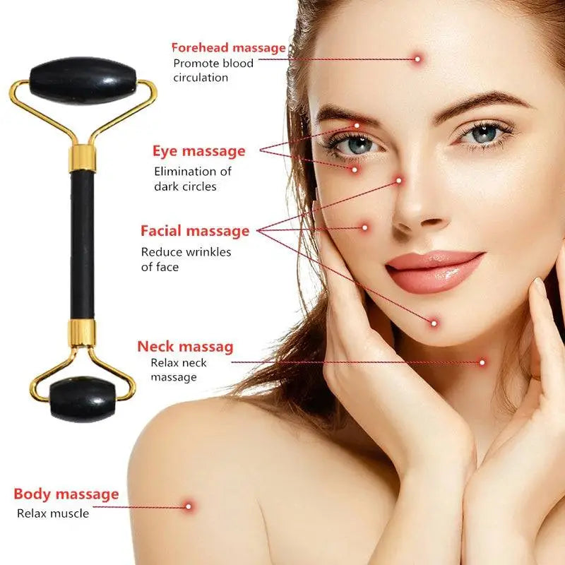 Black Obsidian Beauty Face Care Massage Jade Roller