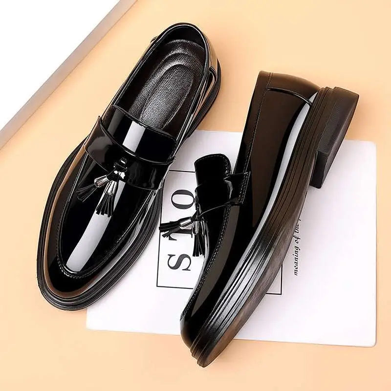 Black Patent Leather Tassel Business Formal Wear Shoes